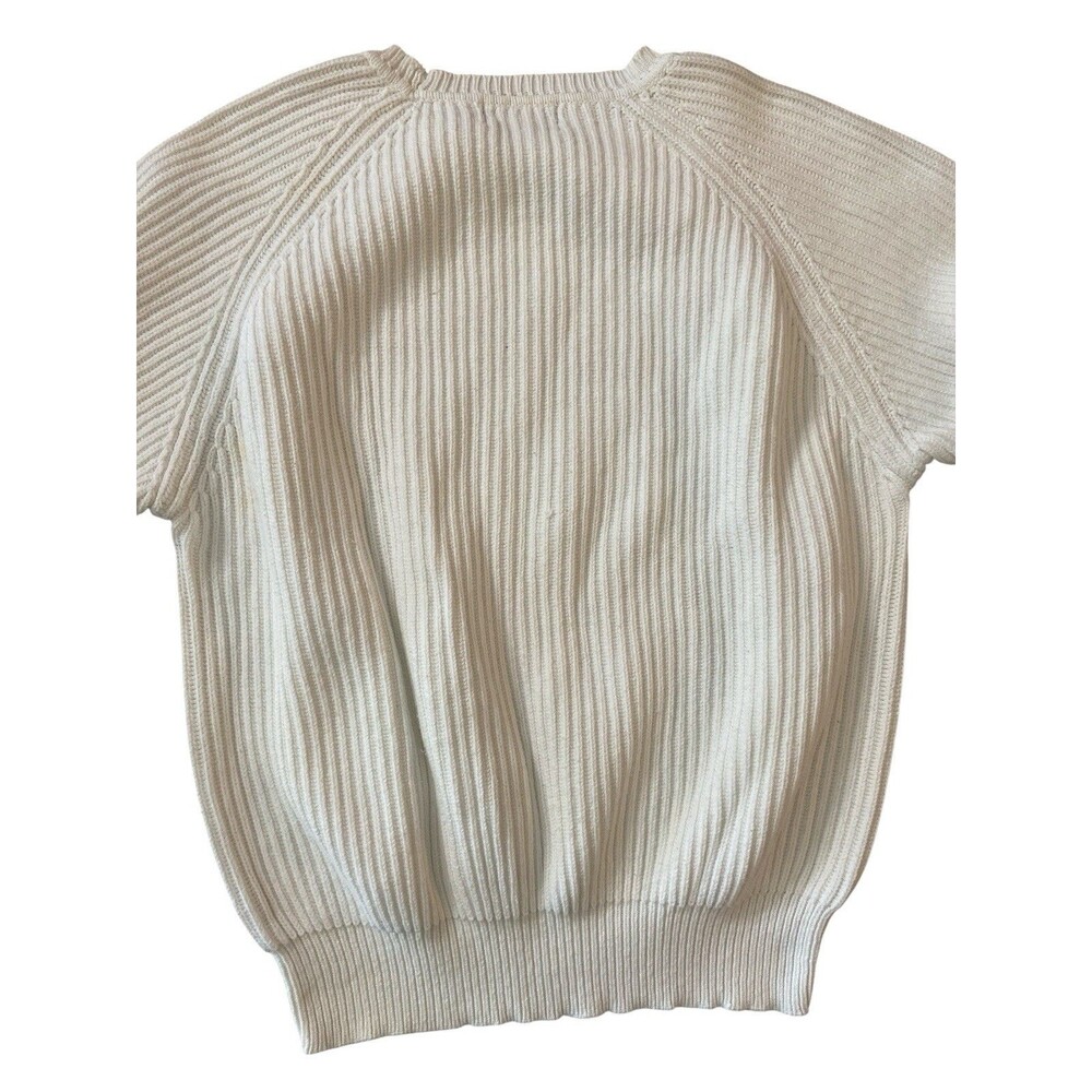 Vintage Lord & Taylor White Sweater L Hand-Framed 100% Cotton Woman’s Hong Kong‎ - Picture 5 of 9